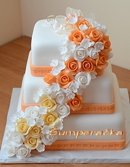 Svatební dort do oranžova