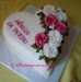 Svatební dort s růžemi-děkovací srdíčko za dceru